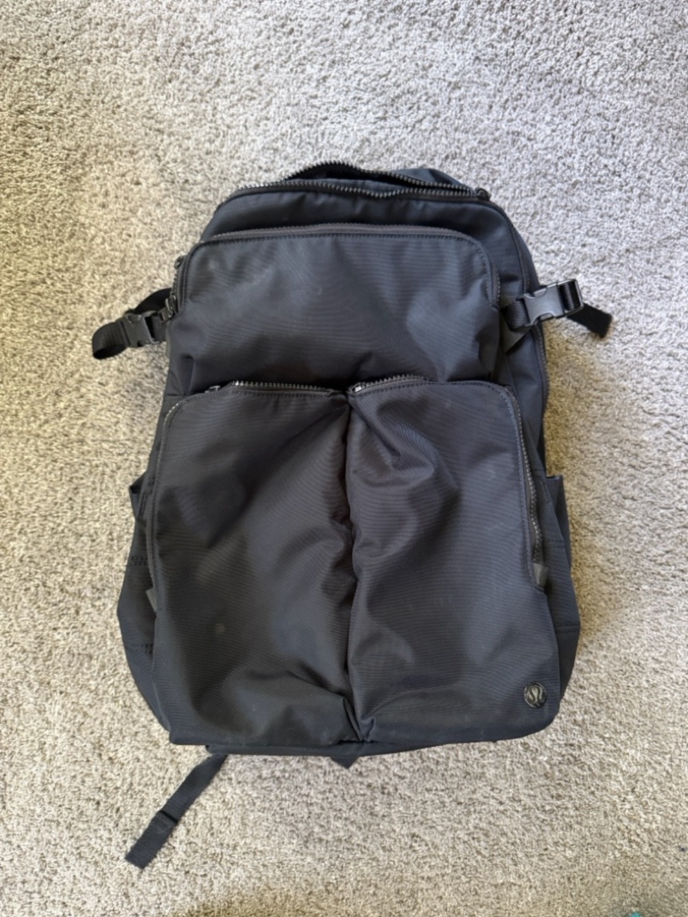 lululemon athletica Black Backpack with Dual Front Pockets